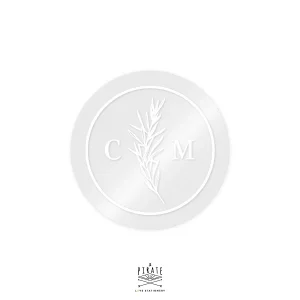 Stickers rond mariage initiales bohème Transparent et blanc | Collection Sahanna